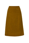 Midi Flared Saffron Wool Skirt