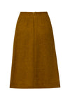 Midi Flared Saffron Wool Skirt